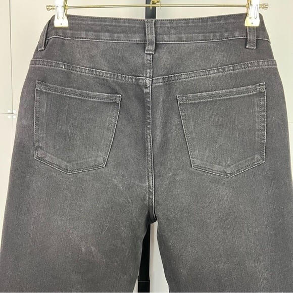 Soft Surroundings Rhinestone Front Jeans Womens 10P Black High Rise Skinny Pants - Picture 5 of 11